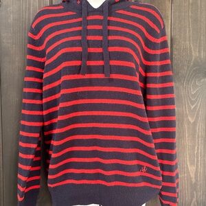 JW ANDERSON Red and Black Striped Knitwear hoodie sweater small